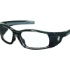 Crews Swagger Brash Look Polycarbonate Dual Lens Safety Glasses, Black/Clear (SR110)