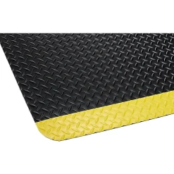 Crown Mats Industrial Deck Plate Anti-Fatigue Mat, 24" x 36", Black/Yellow (CD 0023YB)