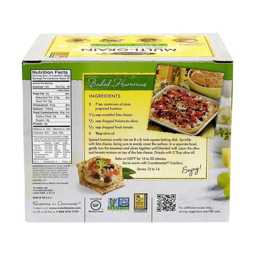 Crunchmaster Gluten Free 5-Seed Crackers, Two 10 oz. Bags/Pack (220-00757)