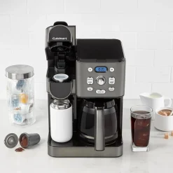 Cuisinart 12-Cups Single Serve & Automatic Drip Coffee Maker, Black Stainless (SS-16BKS)