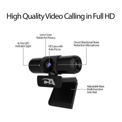 Cyber Acoustics Essential HD 1080p Webcam, Black (WC2000)