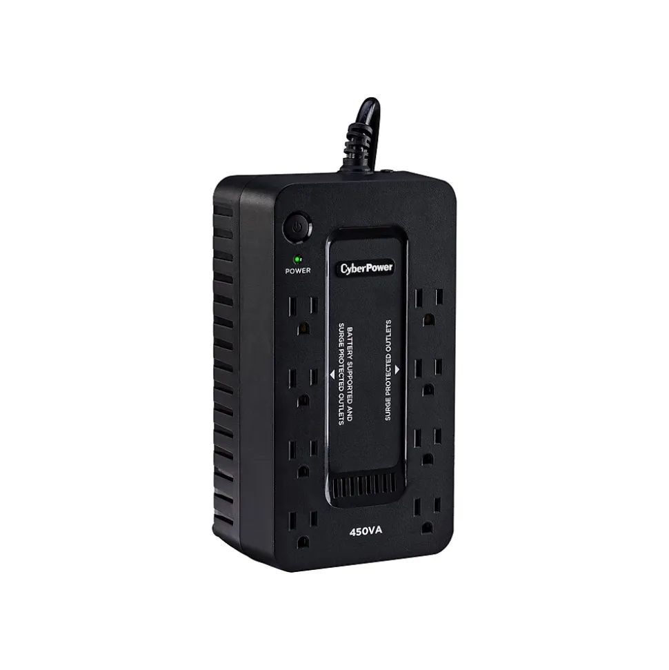 CyberPower 450 VA Battery Backup UPS, 8-Outlets, Black (SE450G1)