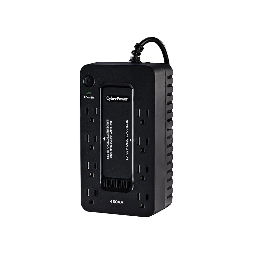 CyberPower 450 VA Battery Backup UPS, 8-Outlets, Black (SE450G1)