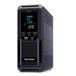 CyberPower Intelligent LCD UPS System, 1500VA/900W, 12 Outlets, 2 USB Ports, AVR, Mini Tower, Black (CP1500AVRLCD3)