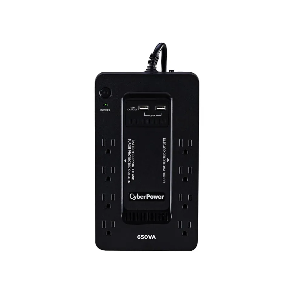 CyberPower 650VA 8-Outlet UPS, Black (SX650U)