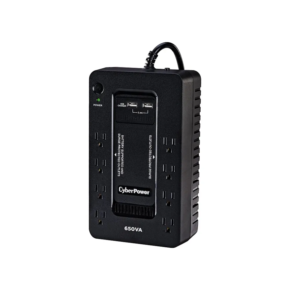 CyberPower 650VA 8-Outlet UPS, Black (SX650U)