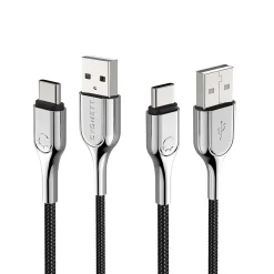 Cygnett Armored 2.0 USB-C to USB-A Charge and Sync Cable, 6', Black (CY2682PCUSA)