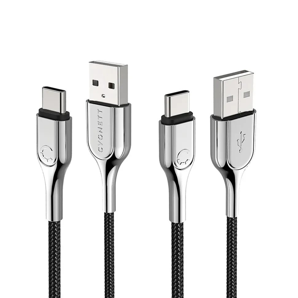 Cygnett Armored 3.1 USB-C to USB-A Charge and Sync Cable, 3', Black (CY2679PCUSA)