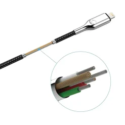 Cygnett Armored Lightning to USB-C Charge and Sync Cable, 6', Black (CY2801PCCCL)