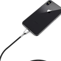 Cygnett Armored Lightning to USB-C Charge and Sync Cable, 6', Black (CY2801PCCCL)