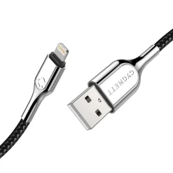Cygnett Armored Lightning to USB-A Charge and Sync Cable, 3.28', Black (CY2669PCCAL)