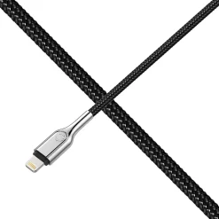 Cygnett Armored Lightning to USB Charge and Sync Cable, 6', Black (CY2670PCCAL)