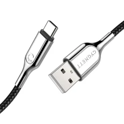 Cygnett Charge and Sync Cable, Armored 2.0 USB-C to USB-A Cable, 3', Black (CY2681PCUSA)