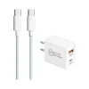 3D Luxe USB-A/USB-C Wall Charger, White (2in1-C-C-WHITE)
