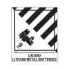 Decker Tape Products UN3090 LITHIUM METAL BATTERIES Shipping Label, 4" x 4.75", White/Black, 500 Labels/Roll (DL526P-1)