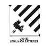 Decker Tape Products UN3480 LITHIUM ION BATTERIES Shipping Label, 4.75" x 4", White/Black, 500 Labels/Roll (DL526P-2)