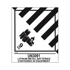 Decker Tape Products UN3091 LITHIUM METAL BATTERIES Shipping Label, 4" x 4.75", White/Black, 500 Labels/Roll (DL526P-5)