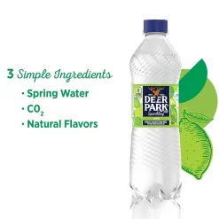 Deer Park Sparkling Water, Zesty Lime, 16.9 oz. Bottles, 24/Carton (12349502)