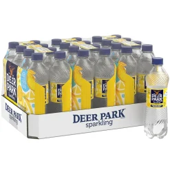 Deer Park Sparkling Water, Lemon, 16.9 oz. Bottles, 24/Carton (12349497/122056)