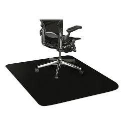 Deflect-O Black Mat Hard Floor Chair Mat, 45" x 53'', Black (CM21242BLKCOM)