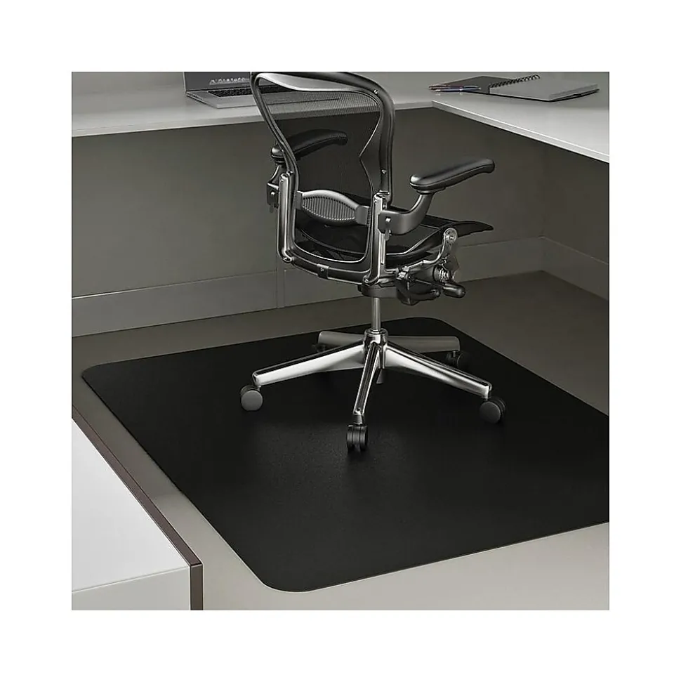 Deflect-O EconoMat Hard Floor Chair Mat, 46" x 60'', Black (CM21442FBLKCOM)