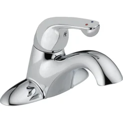 Delta Commercial HDF Single Handle Centerset Restroom Faucet, Chrome (501LF-HGMHDF)