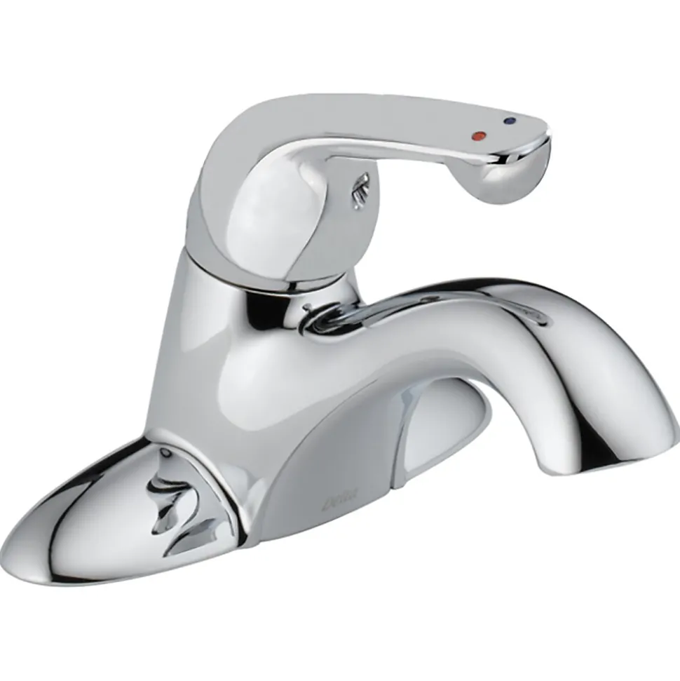 Delta Commercial HDF Single Handle Centerset Restroom Faucet, Chrome (501LF-HGMHDF)