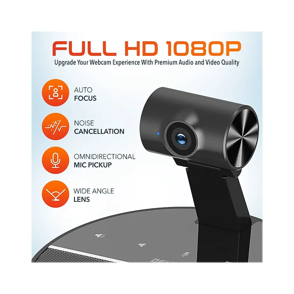 Delton C90 HD 1080p Conference Speakerphone Webcam, 2 Megapixels, Black, (DCSC90)