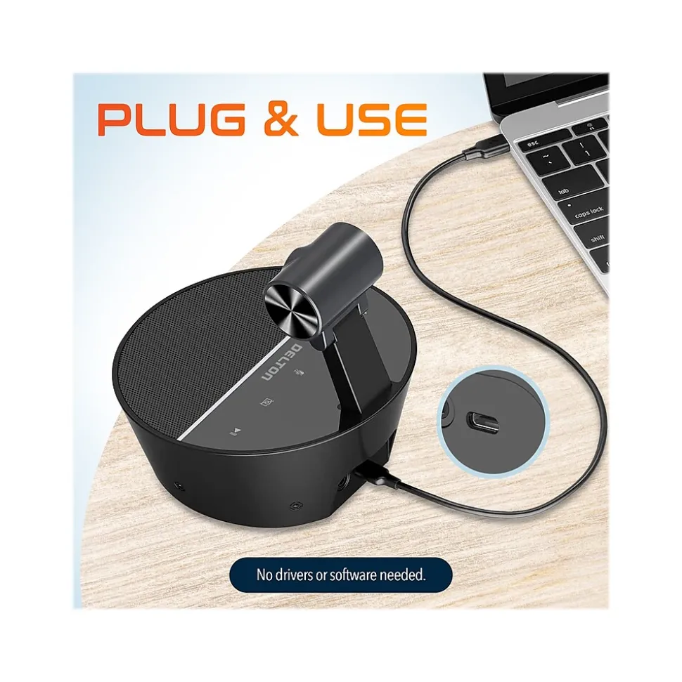 Delton C90 HD 1080p Conference Speakerphone Webcam, 2 Megapixels, Black, (DCSC90)