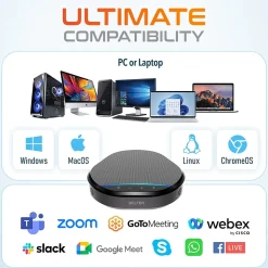 Delton C3900 Noise-Reducing USB Conference Speaker Speakerphone, Black (DSC3900-U)