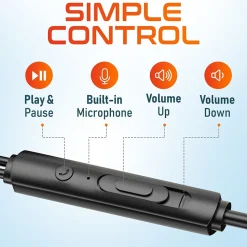 Delton 10E Stereo USB In-Ear Computer Headset with Microphone, Black (DWH10E)