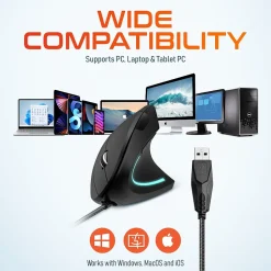 Delton Ergonomic 12 Optical USB Mouse, Black (DMERG12-U)