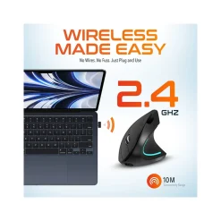 Delton Ergonomic 12 Wireless Right Handed Optical 2.4 GHz Gaming Mouse, Black (DMERG12-WR )