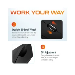 Delton Ergonomic 12 Wireless Right Handed Optical 2.4 GHz Gaming Mouse, Black (DMERG12-WR )