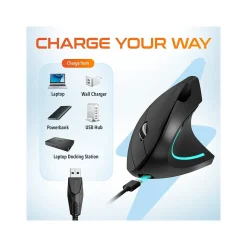 Delton Ergonomic 12 Wireless Right Handed Optical 2.4 GHz Gaming Mouse, Black (DMERG12-WR )