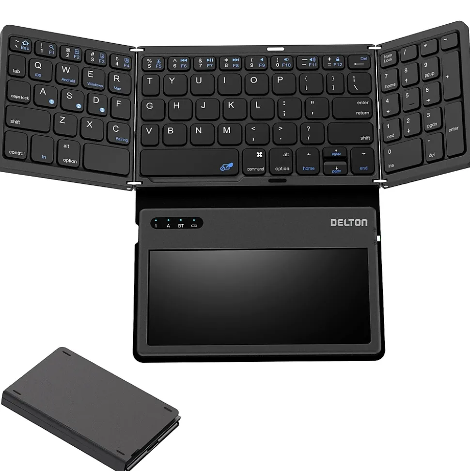 Delton F92 Foldable Portable Wireless Keyboard with Touchpad, Black (DKBF92)