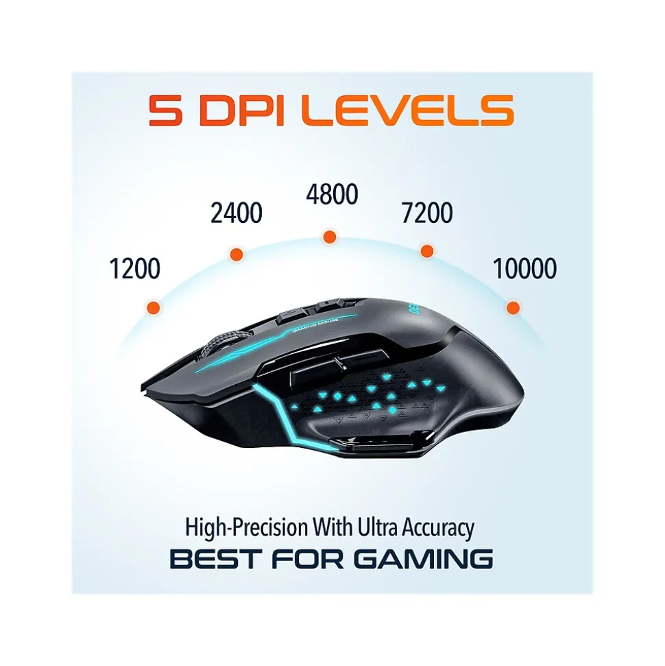 Delton G37 Wireless Optical Gaming Mouse, Black (DMGAM37ERG)