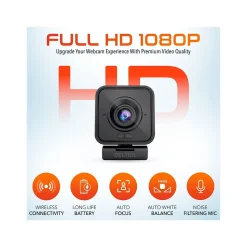 Delton HD 1080p Wireless Webcam, 2.1 Megapixels, Black (DCWC50)