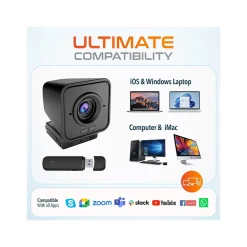 Delton HD 1080p Wireless Webcam, 2.1 Megapixels, Black (DCWC50)