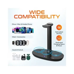 Delton HS1 Headset Stand and Wireless Charger with USB Type-C PD Adapter (DHSWC1)