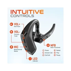 Delton K130 Wireless Noise Canceling Bluetooth Computer Earbud Headset, MS Teams, Black (DBHK130)