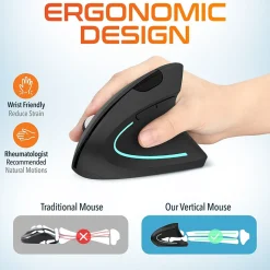 Delton KB200 & S12 Wireless Ergonomic Keyboard and Optical Mouse Combo, Black (DKMKITERG12-WB)