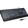Delton KB20 Large Button/Key Keyboard with Backlight, Black (DBKBG20)