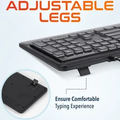 Delton KB20 Large Button/Key Keyboard with Backlight, Black (DBKBG20)