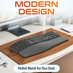 Delton KB250 Wireless Ergonomic Keyboard, Black (DKBE250-WB)