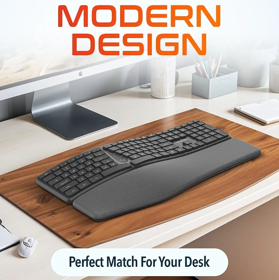 Delton KB250 Wireless Ergonomic Keyboard, Black (DKBE250-WB)