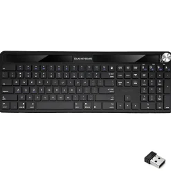 Delton KB90 Wireless Rechargeable Solar (Light) Powered Keyboard, Black (DKBSLR90)