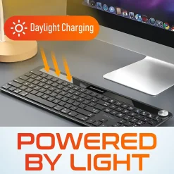 Delton KB90 Wireless Rechargeable Solar (Light) Powered Keyboard, Black (DKBSLR90)