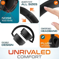 Delton M101 Wireless Active Noise Canceling Bluetooth Stereo Business/Gaming Over-the-Ear Computer Headset, Black (DBHM101D)