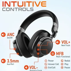 Delton M201 Wireless Active Noise Cancelling Bluetooth Stereo Business Computer Headset, Black (DBHM201D)